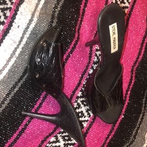 Steve madden black glittery studded heels